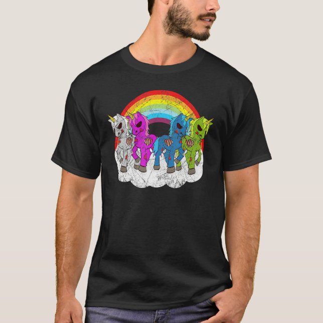 Camiseta Zombie Unicorn Apocalypse Creatures Halloween Zomb (Frente)