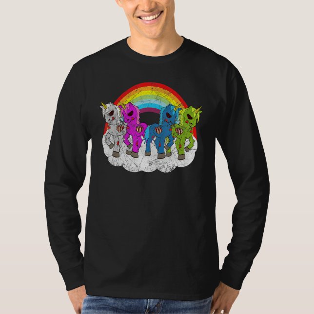Camiseta Zombie Unicorn Apocalypse Creatures Halloween Zomb (Frente)
