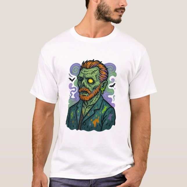 Camiseta Zombie Van Gogh - Paródia de BD Cartoon (Frente)