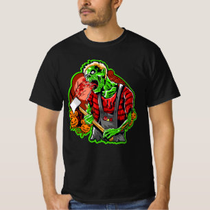 Camiseta Zombie Verde Engraçado do Halloween sobre Homens N