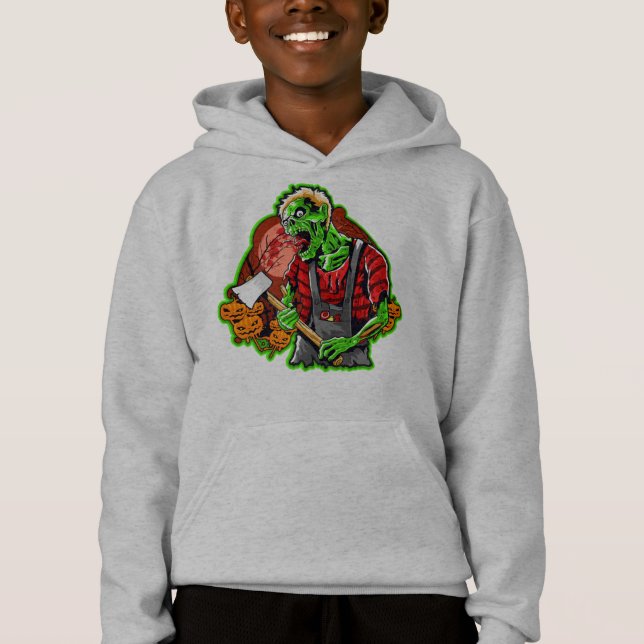 Camiseta Zombie Verde Engraçado no Halloween (Frente)