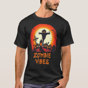Camiseta Zombie Vibes Moonlit Graveyard Scary Boys Ad