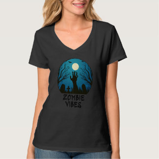 Camiseta Zombie Vibes Moonlit Graveyard Scary Kids Boys Ad