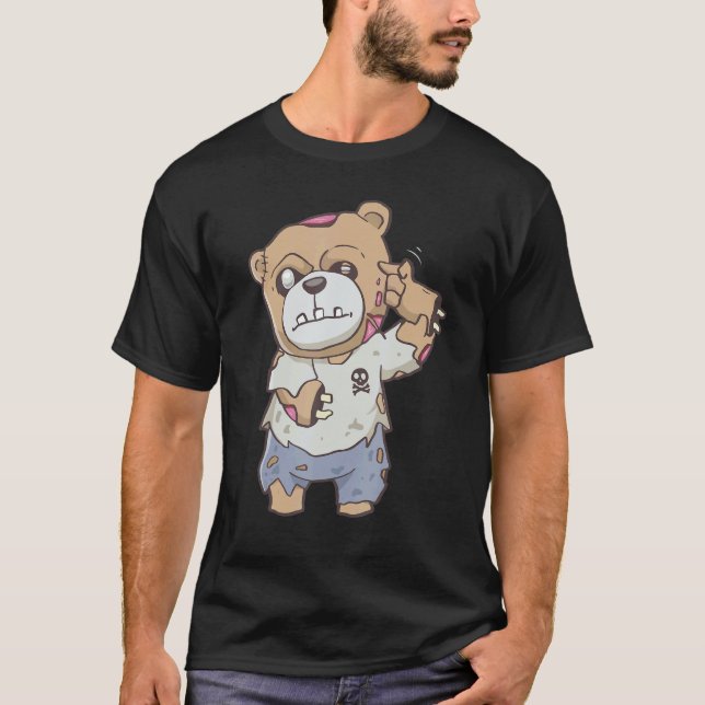 Camiseta Zombiecore Aesthetic Zombie Bear Pastel Goth Creep (Frente)