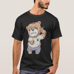 Camiseta Zombiecore Estético Zombie Bear Pastel Gótico