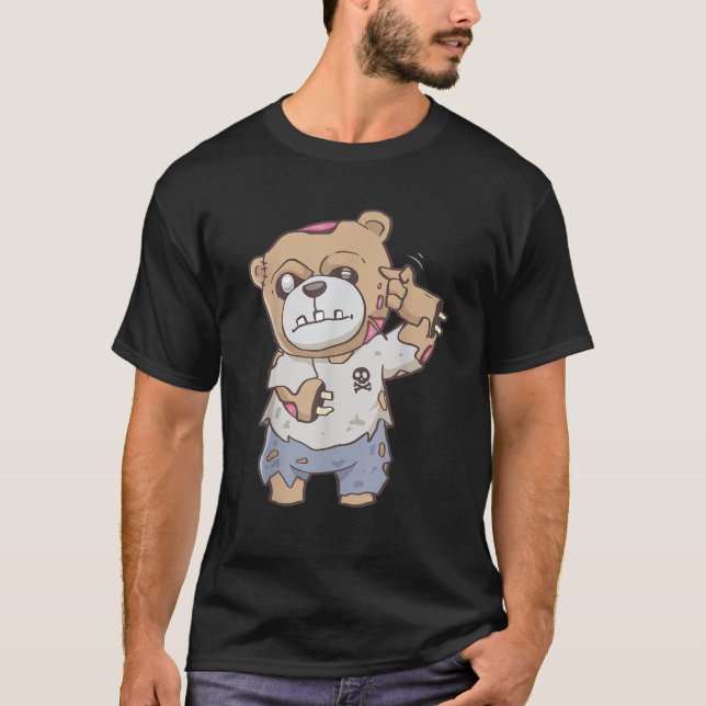 Camiseta Zombiecore Estético Zombie Bear Pastel Gótico (Frente)