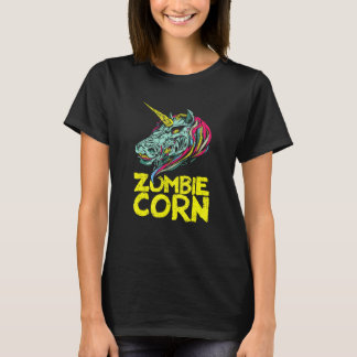 Camiseta Zombiecorn Unicórnio Zumbi Animal de Halloween Es