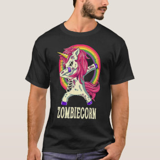 Camiseta Zombiecorn Unicórnio Zumbi Dança Dabbing de Hallow