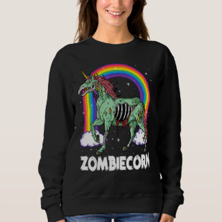Camiseta Zombiecorn Unicórnio Zumbi Halloween Mulheres Meni