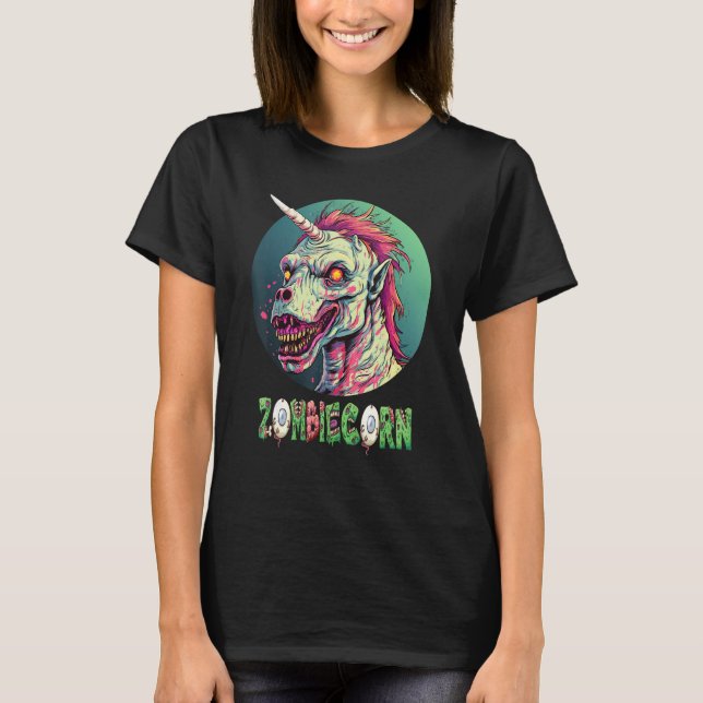 Camiseta Zombiecorn Zombie Unicorn Adoro Brainbows (Frente)