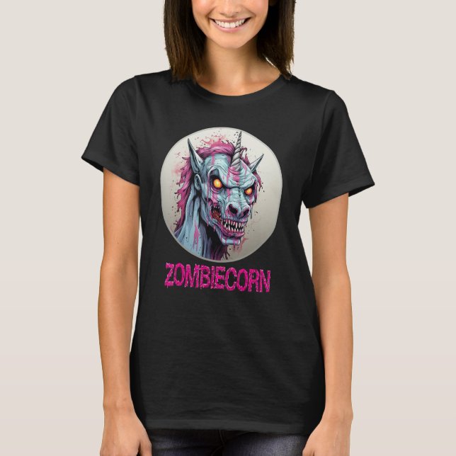 Camiseta Zombiecorn Zombie Unicorn Adoro Brainbows (Frente)