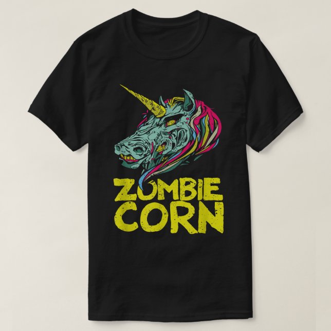 Camiseta Zombiecorn Zombie Unicorn lança animal de Hallowee (Frente do Design)