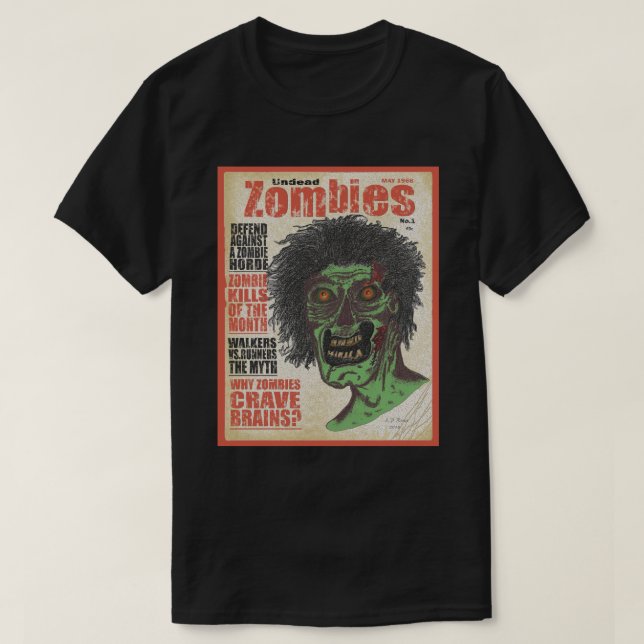 Camiseta ZOMBIES - A Revista Red Boarder (Frente do Design)