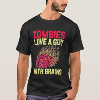 Camiseta Zombies Adoram uma Cara com o Zombie do Cérebro