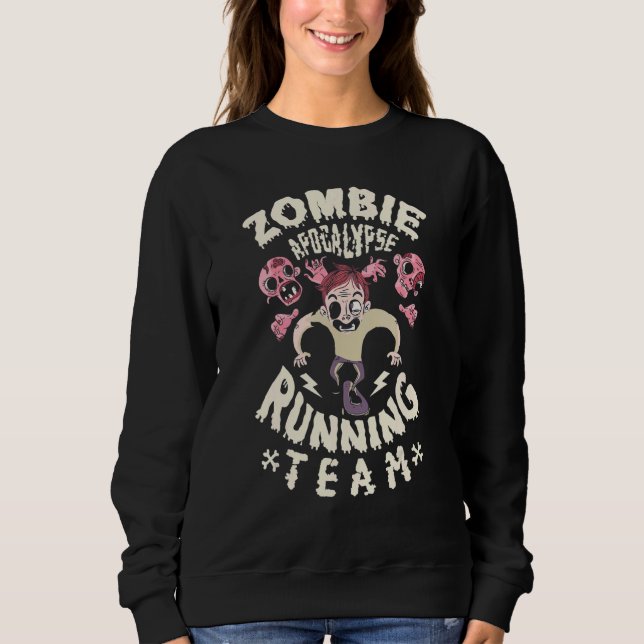 Camiseta Zombies Apocalypse Correndo Equipe Assustadora Fel (Frente)