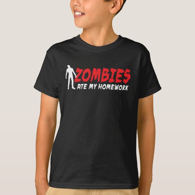 Camiseta Zombies ate my homework (Frente)