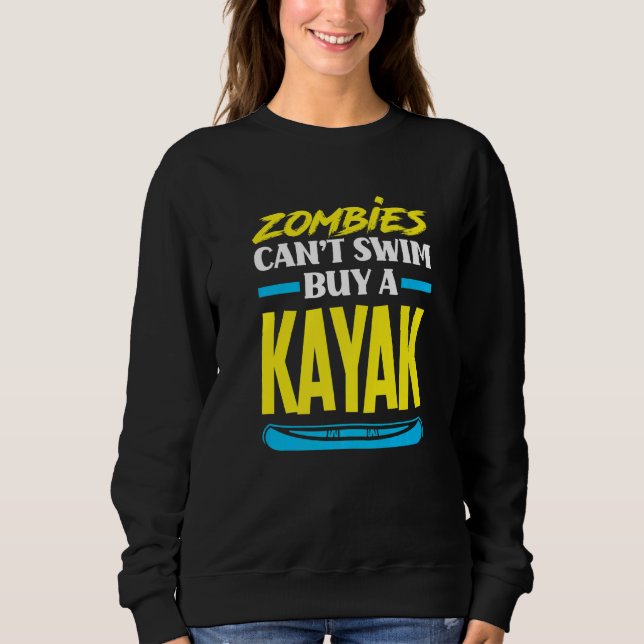 Camiseta Zombies Can't Swim Buy A Kayak  Kayaking Kayaker (Frente)