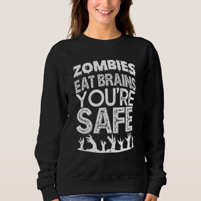 Camiseta Zombies Coma Cérebros Você Está Seguro (Frente)