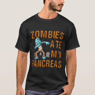 Camiseta Zombies Comem Meu Pâncreas - Diabetes Divertidos