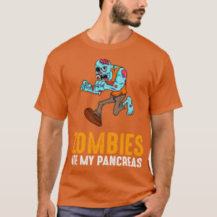 Camiseta Zombies Comem Meu Pâncreas Meninas Diabetes Tipo 1