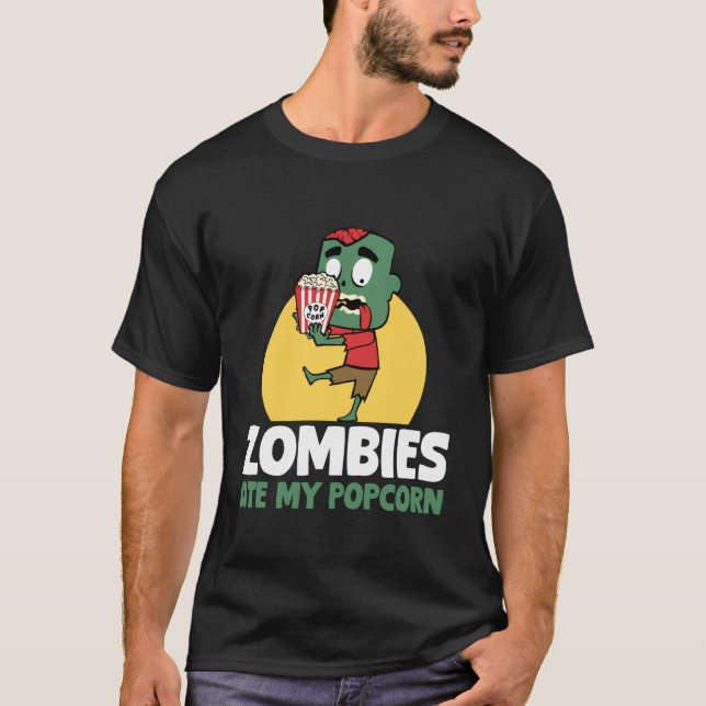 Camiseta Zombies Comeram Meu Amante do Popcon Cinema de Hal (Frente)