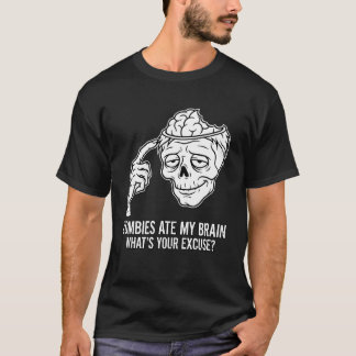 Camiseta Zombies Comeram Meu Cérebro Divertido Sarcástico H