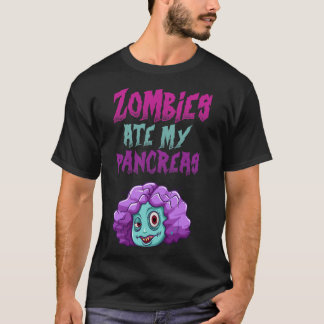 Camiseta Zombies Comeram Meu Pâncreas T1d Diabetes Tipo 1 G