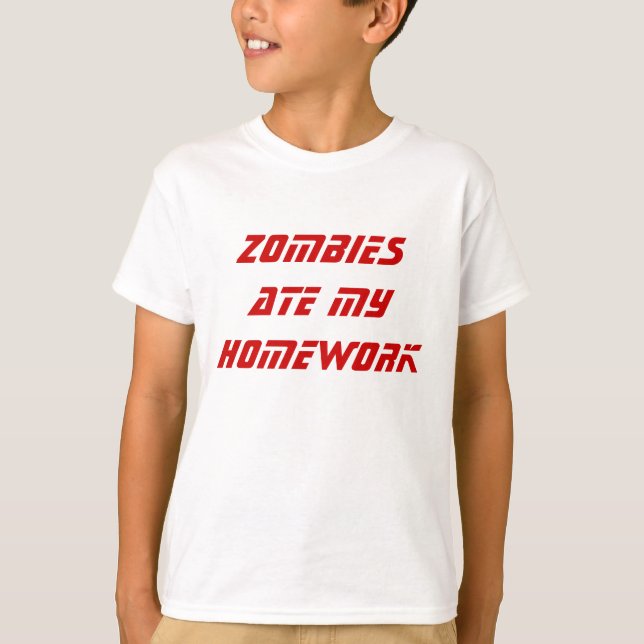 CAMISETA ZOMBIES COMEU MINHA OBRA DE CASA (Frente)