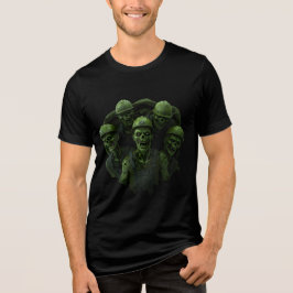 Camiseta Zombies de Halloween de Colarinho Azul