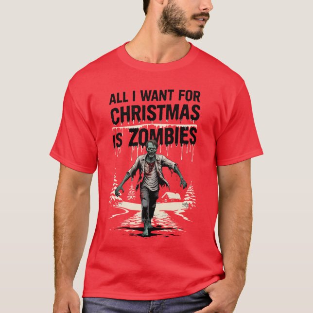 Camiseta Zombies de Natal engraçados para o Natal (Frente)