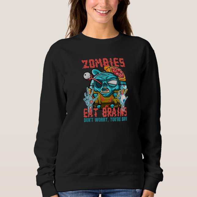 Camiseta Zombies Eat Brains Don't Worry You're Safe  Sarcas (Frente)