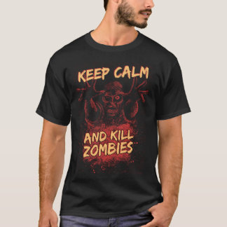 Camiseta Zombies Halloween Keep Calm  For Men Women & Kids