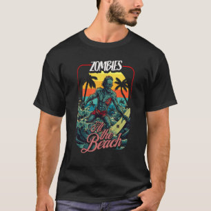 Camiseta Zombies Horrorrosos Retro Mortos na Praia Sun Pa