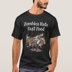 Camiseta Zombies odeiam Dia de as Bruxas engraçado de Comid