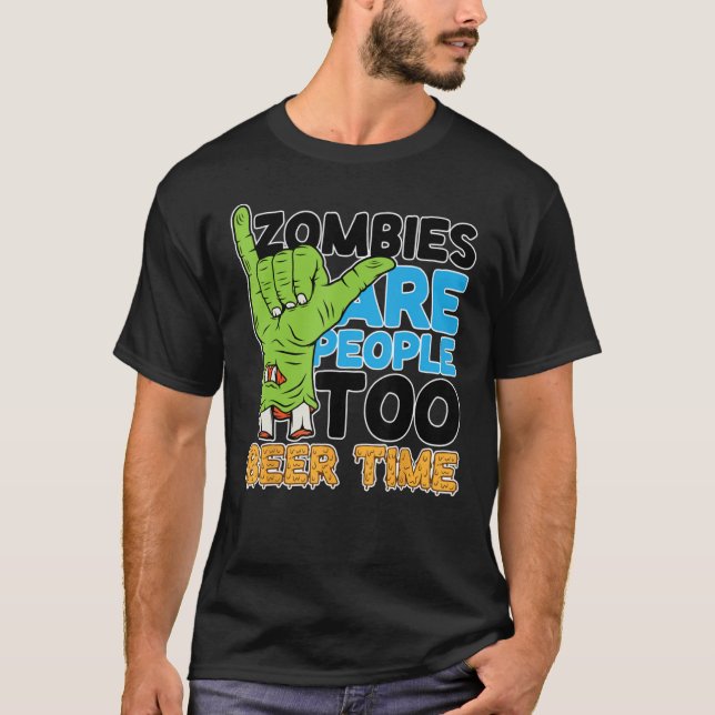 Camiseta Zombies São Pessoas De Bebê Muito Bebado No Zombie (Frente)