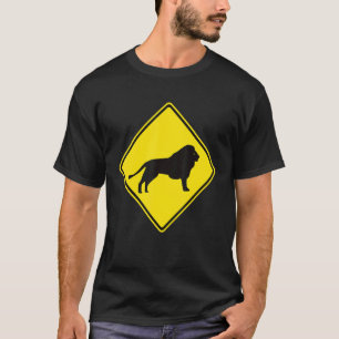 Camiseta Zona de Gatos Grande do Perigo de Leão de Atenção