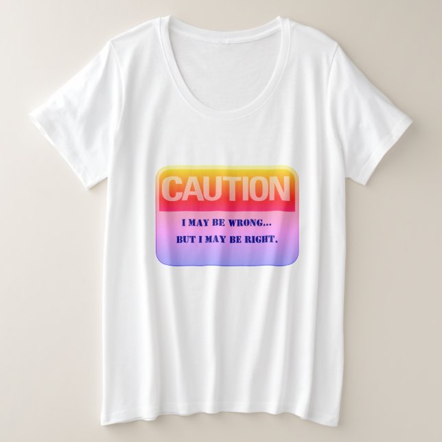 Camiseta Zona de Precaução Humorística (Frente do Design)