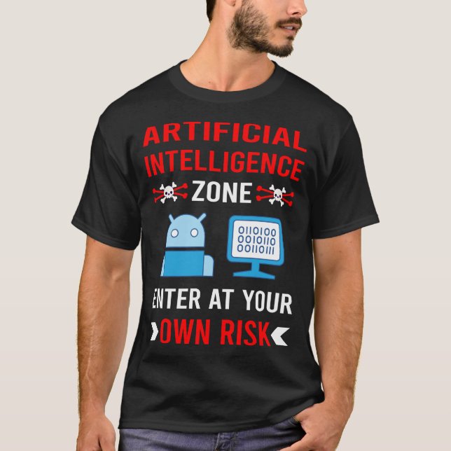 Camiseta Zona de risco Inteligência artificial AI (Frente)
