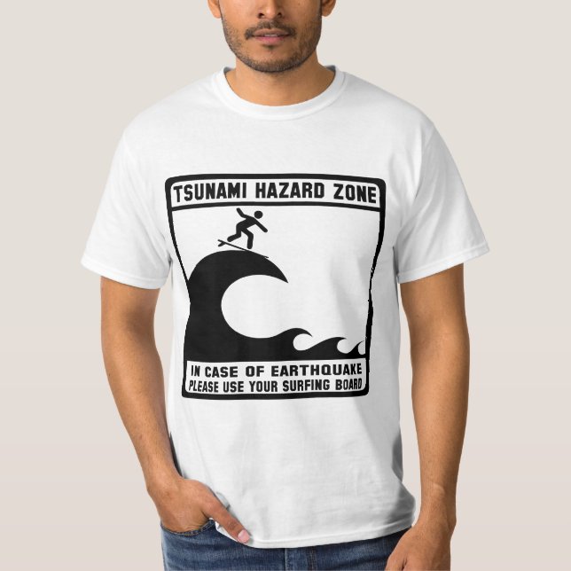 Camiseta Zona do perigo do tsunami (Frente)