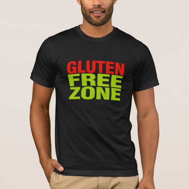 Camiseta Zona Livre de Glúten (doença celíaca) (Frente)