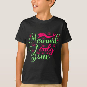 Camiseta Zona Somente Sereia de Rosa Quente e Neon Verde