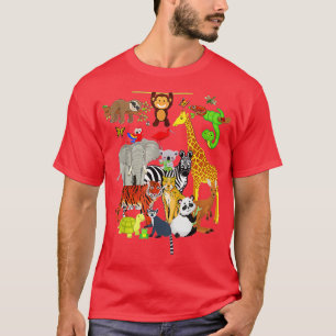 Camiseta Zoo Animais de Festa de aniversário Selvagem Zoo D