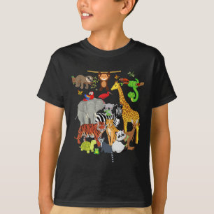 Camiseta Zoo Animais de Festa de aniversário Selvagem Zoo D