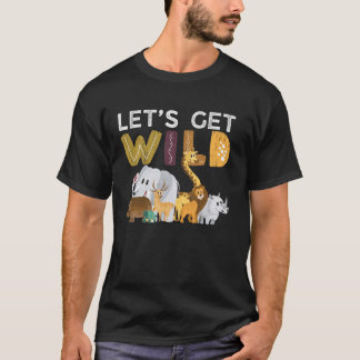 Camiseta Zoo Animais Festas de aniversário Selvagens Vamos 