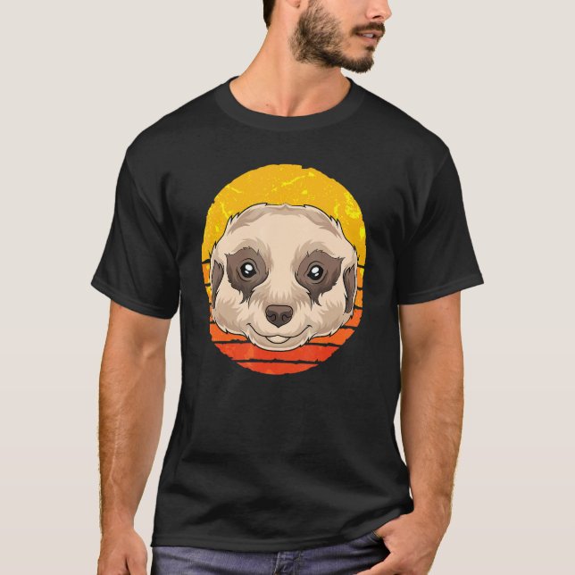 Camiseta Zoo Animal Africa Safari Retro Meerkat (Frente)