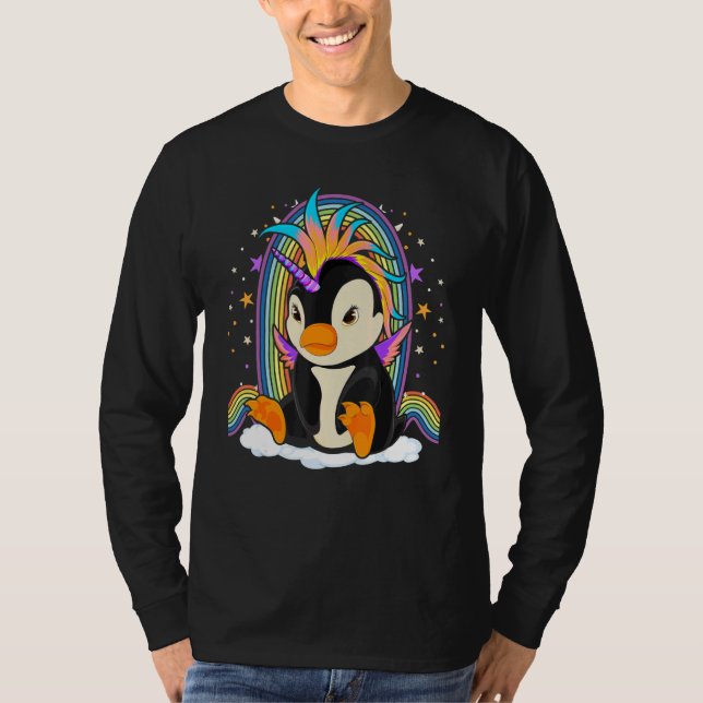 Camiseta Zoo Animal Bird Rainbow Penguincorn Fantasy Unicor (Frente)