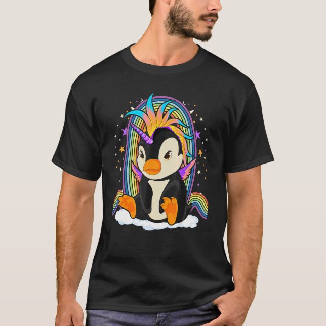 Camiseta Zoo Animal Bird Rainbow Penguincorn Fantasy Unicor (Frente)