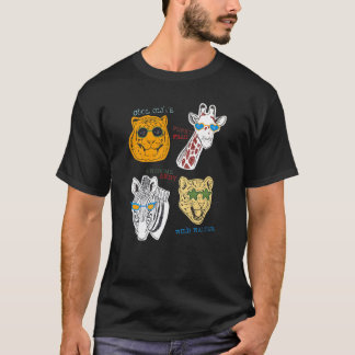 Camiseta Zoo Animal Gangue Meninos Legal Raparigas Gráficas