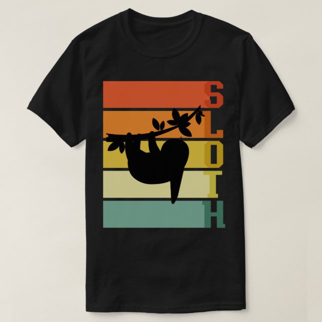 Camiseta Zoo Animal Retro Sloth (Frente do Design)