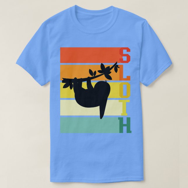 Camiseta Zoo Animal Retro Sloth (Frente do Design)